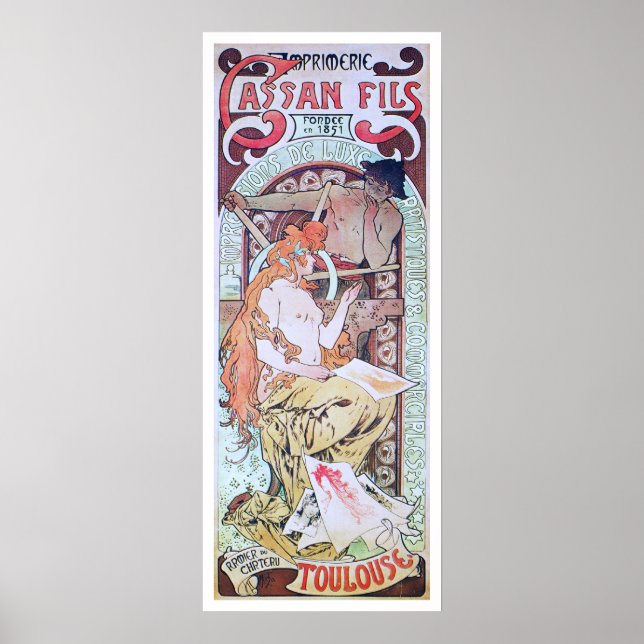 Póster Alphonse Mucha. Imprimerie Cassan Fils, 1897 (Frente)