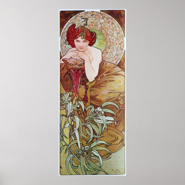 Póster Alphonse Mucha.L 'Emeraude/Emerald, 1900 (Frente)