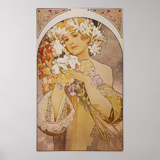 Póster Alphonse Mucha. La flor/flores, c.1897 (Frente)