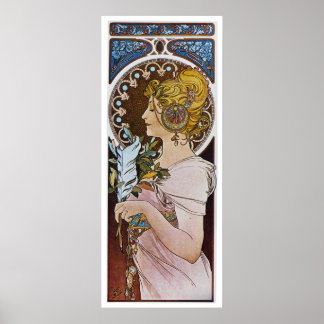 Póster Alphonse Mucha. La Plume/La Pluma, 1899