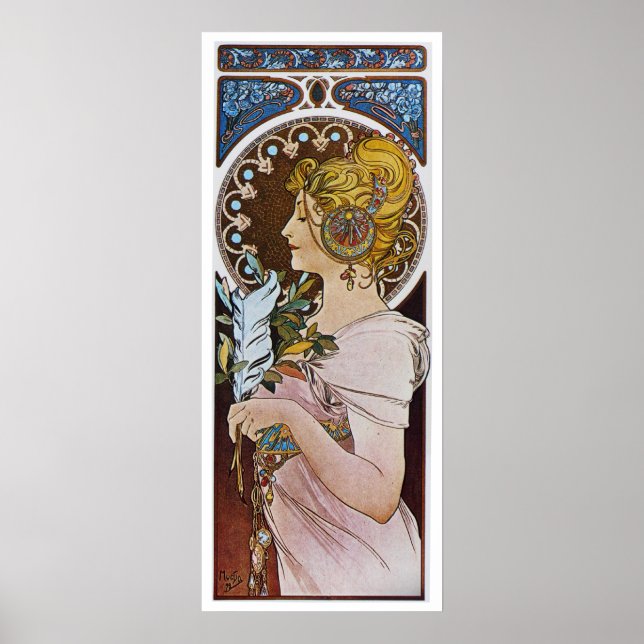 Póster Alphonse Mucha. La Plume/La Pluma, 1899 (Frente)