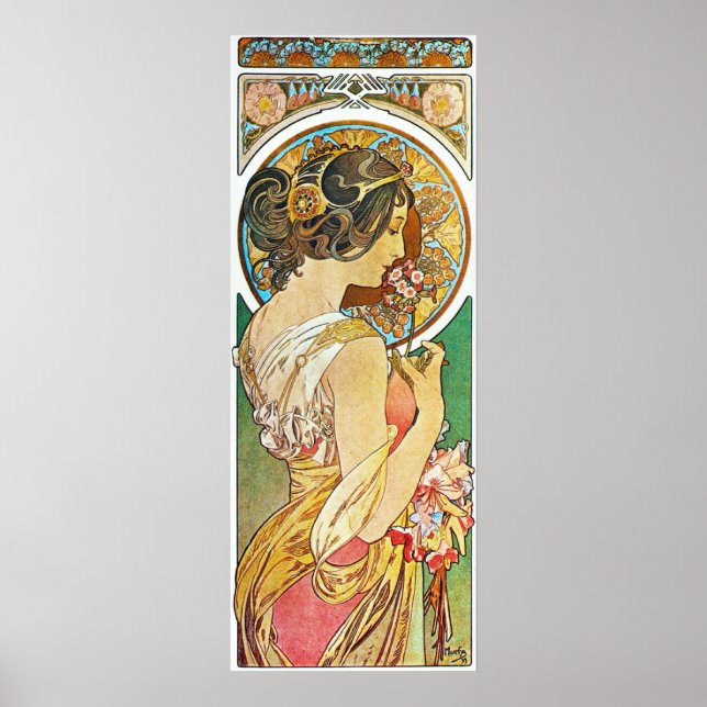 Póster Alphonse Mucha. La Primevere/Polyanthus, 1899 (Frente)