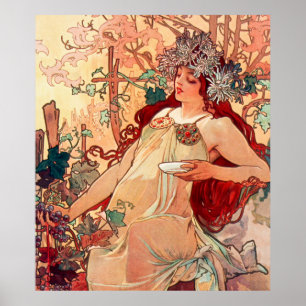 Póster Alphonse Mucha, Las Estaciones, Otoño (1896) 