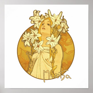 Póster Alphonse Mucha - Las flores