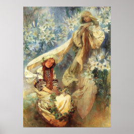Póster Alphonse Mucha Madonna del Poster Lilies