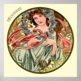 Póster Alphonse Mucha Mes De Diciembre