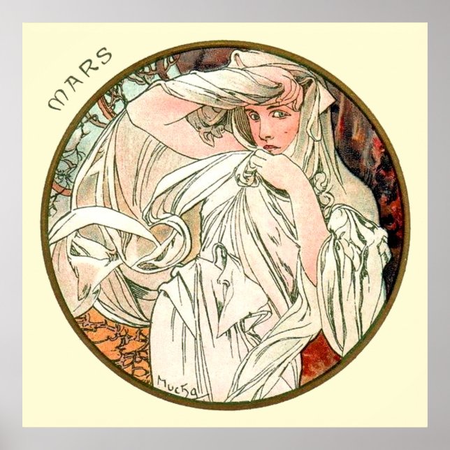 Póster Alphonse Mucha Mes De Marzo (Frente)