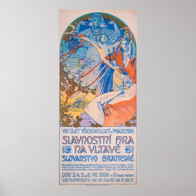 Póster Alphonse Mucha para el Festival Sokol (1926) (Frente)