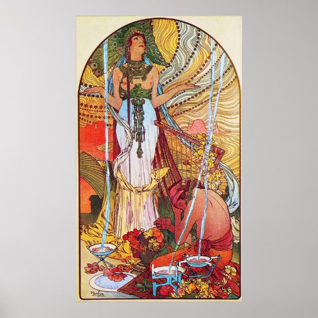 Póster Alphonse Mucha Peacock (Frente)