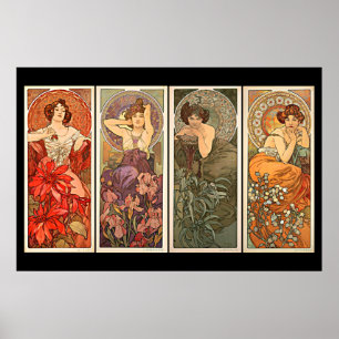 Póster Alphonse Mucha Piedras Preciosas