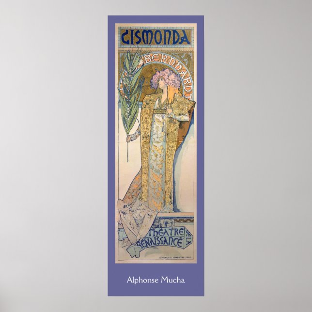 Póster Alphonse Mucha - pintura de Sarah Bernhard (Frente)