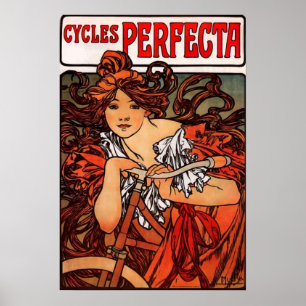 Póster Alphonse Mucha Poster de bicicleta cosechada