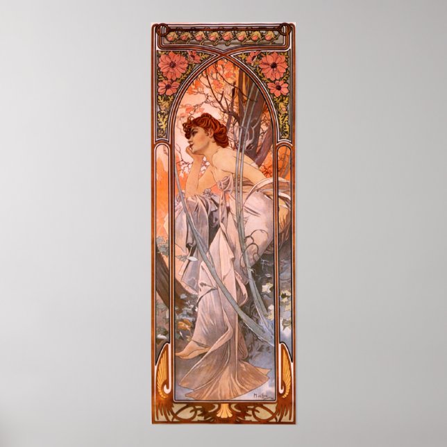 Póster Alphonse Mucha Poster de la Reverie de la Noche (Frente)