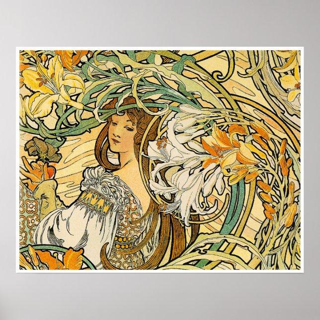 Póster Alphonse Mucha Poster: El lenguaje de las flores (Frente)