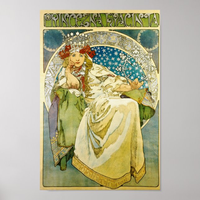 Póster Alphonse Mucha Princess Hyacinth Art Nouveau (Frente)