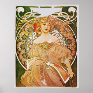 Póster Alphonse Mucha Reverie Daydream