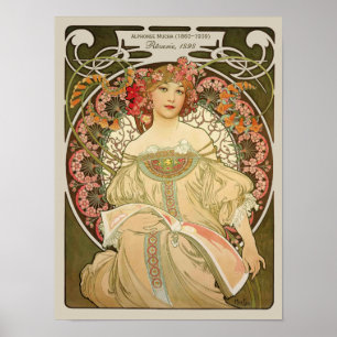 Póster Alphonse Mucha Rêverie Daydream CC0105 Art Nouveau