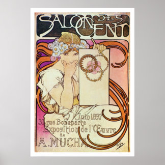 Póster Alphonse Mucha. Salon Des Cent, 1897