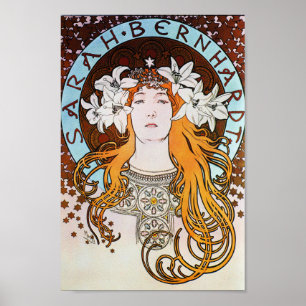 Póster Alphonse Mucha Sarah Bernhardt Vintage Art Nouveau