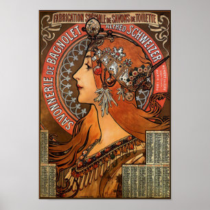 Póster Alphonse Mucha - Savonnerie de Bagnolet