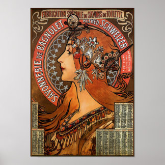 Póster Alphonse Mucha - Savonnerie de Bagnolet