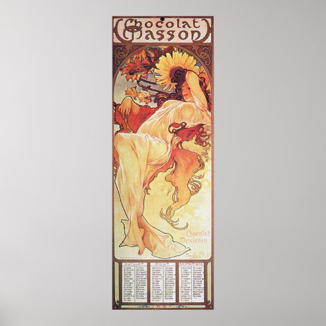 Póster Alphonse Mucha Sunflower (Frente)