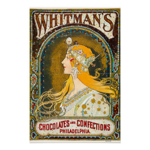 Póster Alphonse Mucha vincula el anuncio de Whitman
