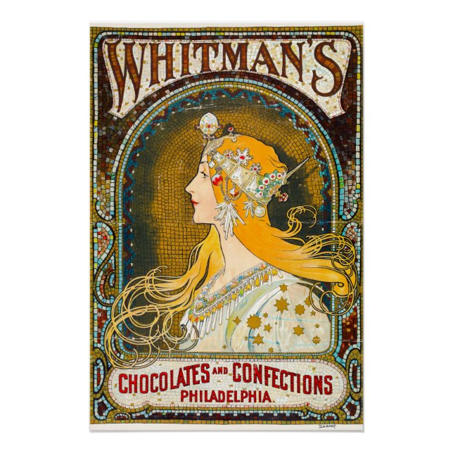 Póster Alphonse Mucha vincula el anuncio de Whitman (Anverso)