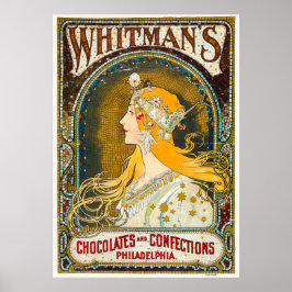 Póster Alphonse Mucha vincula el anuncio de Whitman