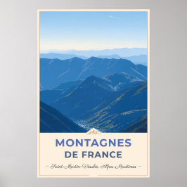 Póster Alpine Valleys of the French Alps