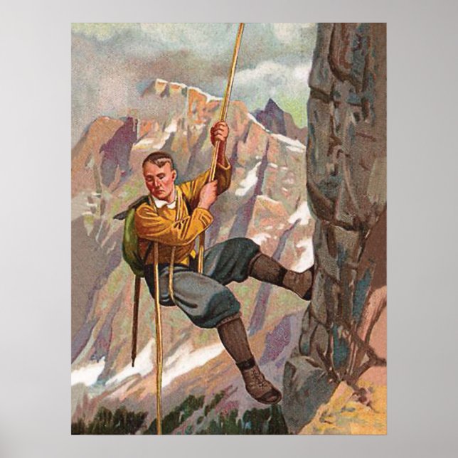 Póster Alpinist está escalando en la montaña (Frente)