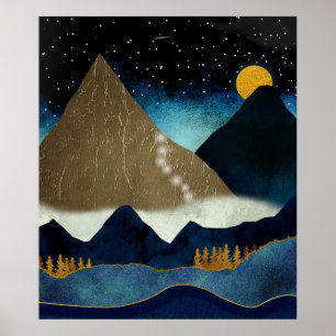 Póster Alpinistas de las Montañas Doradas