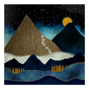 Póster Alpinistas de las Montañas Doradas