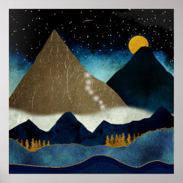 Póster Alpinistas de las Montañas Doradas