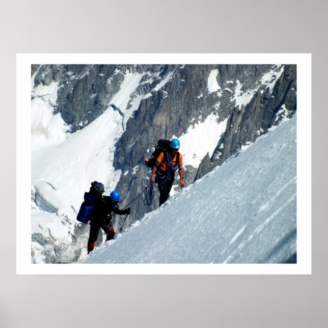Póster Alpinistas en Mont Blanc, Francia (Frente)