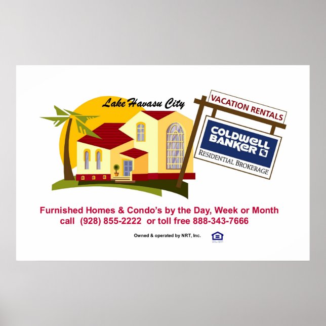 Póster Alquiler de casas en la ciudad de Lake Havasu (Frente)