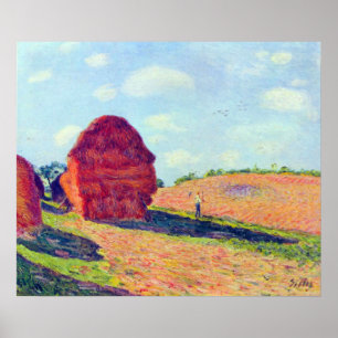 Póster Alquiler de paja por Alfred Sisley
