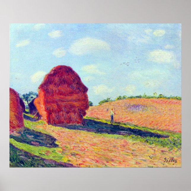 Póster Alquiler de paja por Alfred Sisley (Frente)