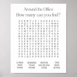 Póster Alrededor del Poster de Office Word Search