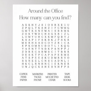 Póster Alrededor del Poster de Office Word Search