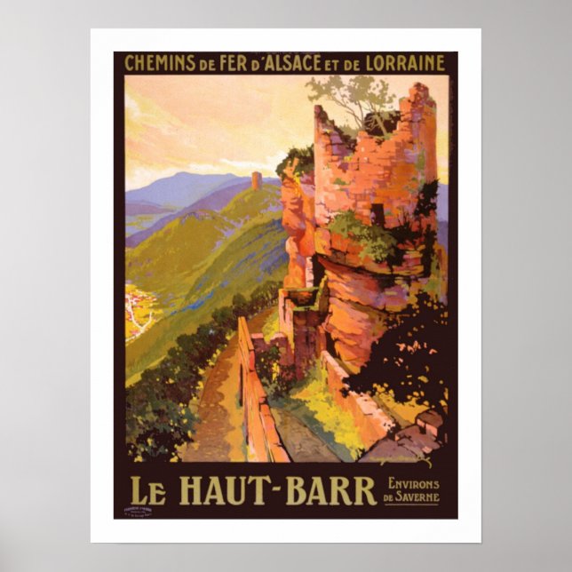Póster Alsace France Vintage Travel (Frente)