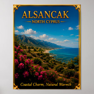 Póster Alsancak Norte de Chipre Viaje costero por la natu