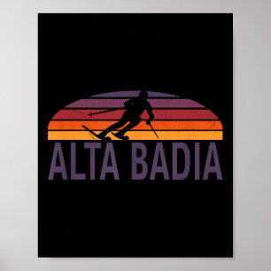 Póster Alta Badia Dolomitas Estación de esquí de Italia S