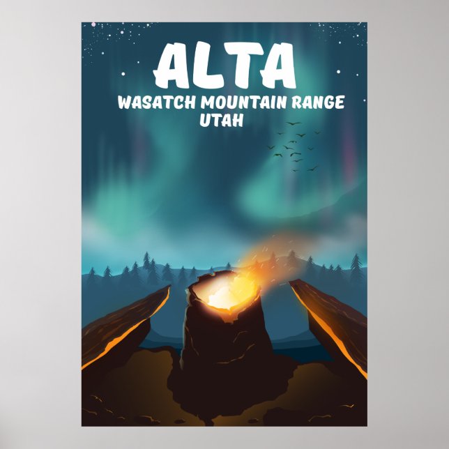 Póster Alta Cordillera de Wasatch Utah (Frente)