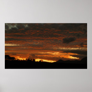 Póster Alta puesta del sol del desierto - poster