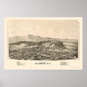 Póster Altamont, Mapa Panorámico de Nueva York - 1889