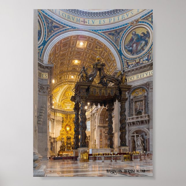 Póster Altar de Baldachin Bernini, Vaticano (Frente)