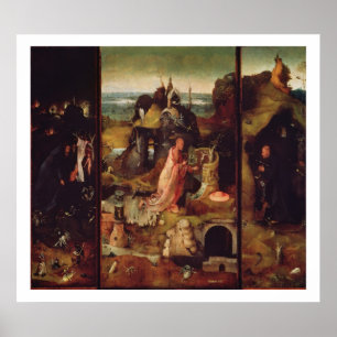 Póster Altarpiece de los ermitaños (aceite en el panel)