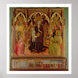 Póster Altarpiece de Madonna de la nieve, c.1430-32 (