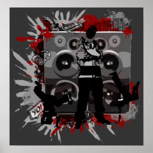 Póster Altavoces de Hip Hop